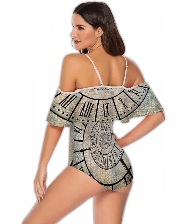 Sacral Chakra-Womens Flounce Off-Shoulder One-Piece Swimsuits Bathing Suit S - Multi 28 - CZ199DSN6DO $42.51-One-Pieces