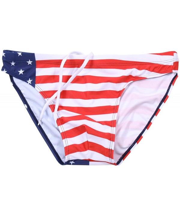 Men's Swimwear Sexy Bikini Solid Siwmming Briefs - Usfl - CM18AHG5TAX $17.85-Briefs