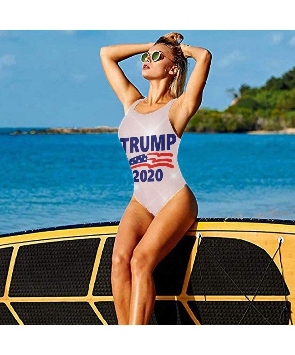 Trump 2020 Women One-Piece Bathing Suit Charming Swimsuit - White - C71905N787N $20.96-One-Pieces