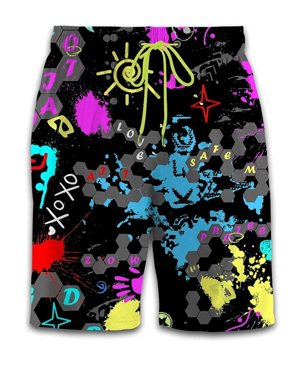 Skull Octopus Men's Fashion Printing Leisure Beach Shorts Colorful Beach Pants - Color-18 - CJ19CLM2HKY $23.60-Board Shorts