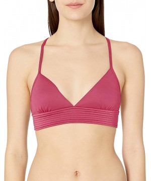 Women's Quilted Tri Bikini Top Swimsuit - Berry - C71857QNA7O $40.82-Tops