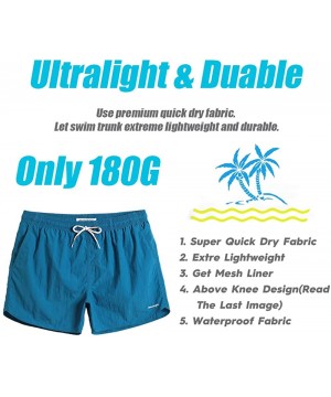 Mens 5" Short Swim Trunks with Mesh Lining Quick Dry Bathing Suits Swimming Shorts Swimsuit - 1850156-peacock Blue - CM18US3R...