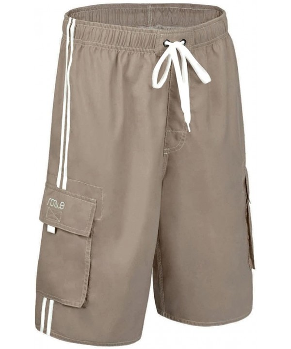 Men's Beachwear Board Shorts Quick Dry with Mesh Lining Swim Trunks - Khaki - C91855KHNL6 $15.98-Board Shorts