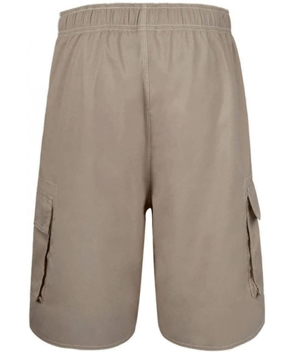 Men's Beachwear Board Shorts Quick Dry with Mesh Lining Swim Trunks - Khaki - C91855KHNL6 $15.98-Board Shorts