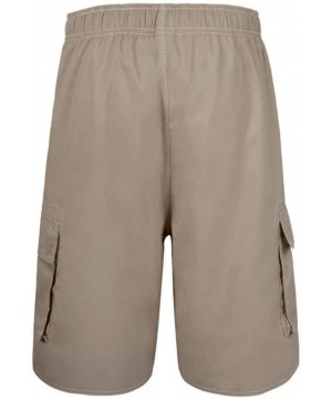 Men's Beachwear Board Shorts Quick Dry with Mesh Lining Swim Trunks - Khaki - C91855KHNL6 $15.98-Board Shorts