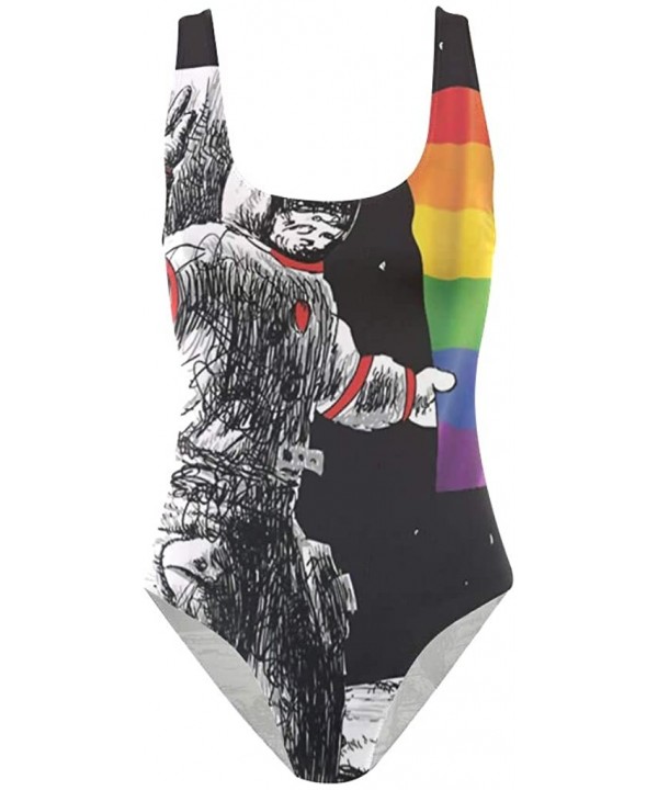 Womens Swimsuits Reggae Love Pot Weed One Piece Tankini Girls Monokini - Space Astronaut Gay Pride Flag - CQ18QATY3HD $24.53-...