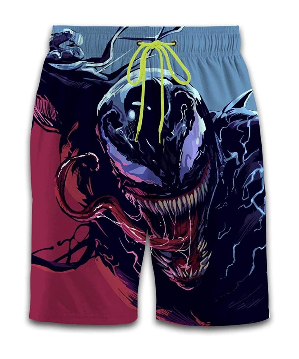 Ve-nom Printed Beach Broad Shorts Mens Summer Short Pants Swim Trunks for Boys - White - C8198CYO3GA $31.70-Board Shorts