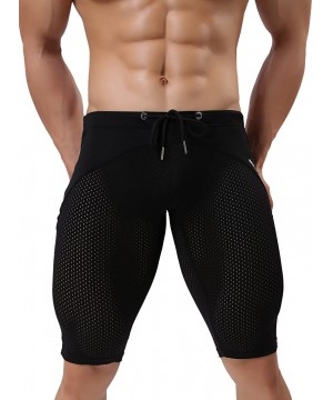 Men's Fashion Breathable Mesh Elastic Training Shorts Swim Trunks Beach Pants 2240 - Black - CY18EDSC8K9 $18.22-Board Shorts