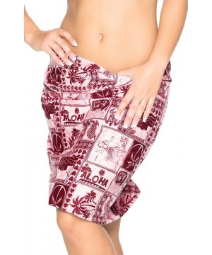 Women's Plus Size Boho Sarong Swimsuit Cover Ups Beach Wrap Full Long C - Spooky Red_q228 - C7125TUVZUL $17.31-Cover-Ups