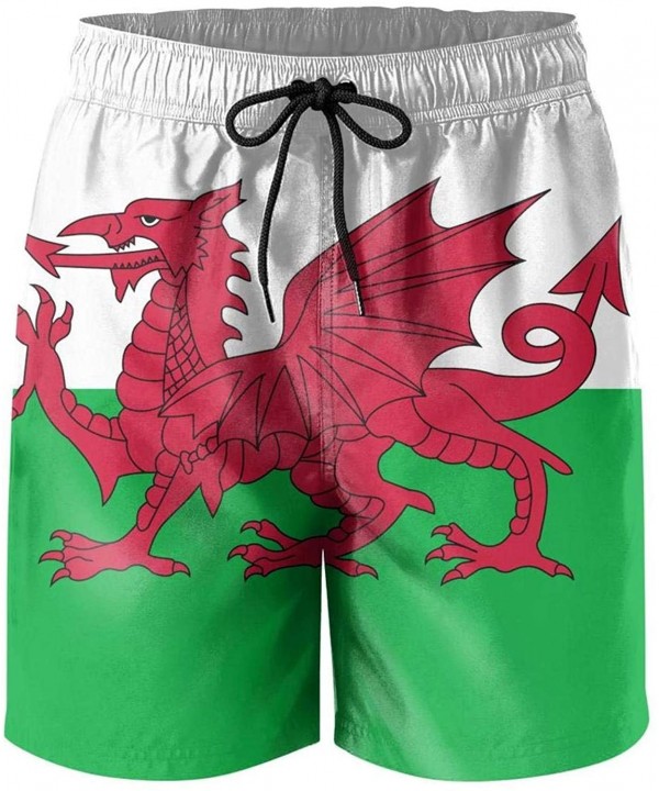 Mens Swim Trunks African American Flag Surf Beach Shorts Cargo Short Pants - Wales Flag - C718T8KCD57 $34.52-Board Shorts