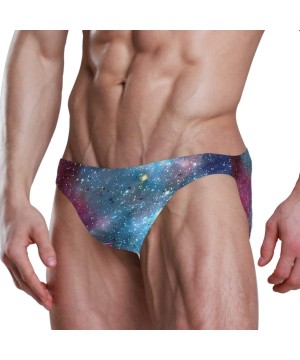 Mens Swim Briefs Trunk Galaxy Taco Cat Athletic Swimsuit Beach Shorts Board Triangle Bikini Swimwear - Galaxy Space - CI18WAE...