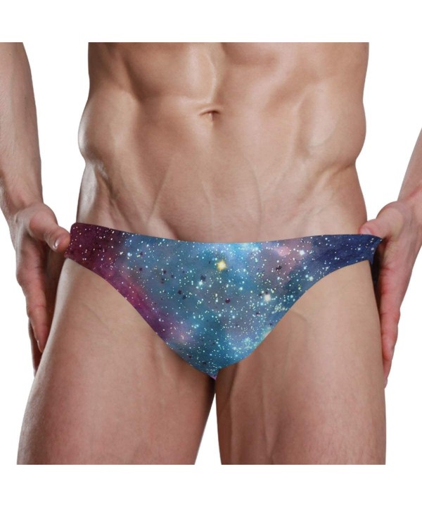 Mens Swim Briefs Trunk Galaxy Taco Cat Athletic Swimsuit Beach Shorts Board Triangle Bikini Swimwear - Galaxy Space - CI18WAE...