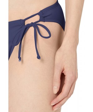 Women's Side Tie Hipster Bikini Swimsuit Bottom - Navy//Solids - CX18K20E2Z0 $20.52-Sets