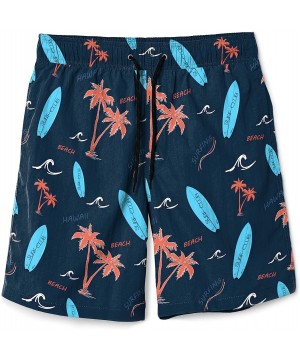 Men's Swim Trunks Board Shorts Quick Dry Swim Shorts with Pockets Bathing Suit for Men - Palm3 - CX19D5XSU90 $15.94-Board Shorts