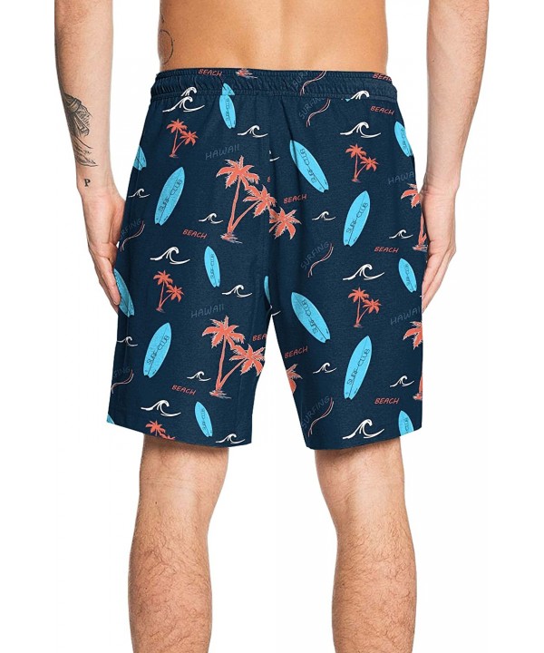 Men's Swim Trunks Board Shorts Quick Dry Swim Shorts with Pockets Bathing Suit for Men - Palm3 - CX19D5XSU90 $15.94-Board Shorts