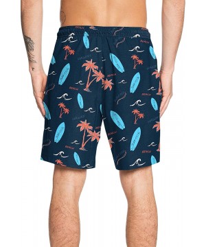 Men's Swim Trunks Board Shorts Quick Dry Swim Shorts with Pockets Bathing Suit for Men - Palm3 - CX19D5XSU90 $15.94-Board Shorts