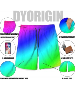 Men's Swim Trunks Board Shorts Quick Dry Swim Shorts with Pockets Bathing Suit for Men - Palm3 - CX19D5XSU90 $15.94-Board Shorts