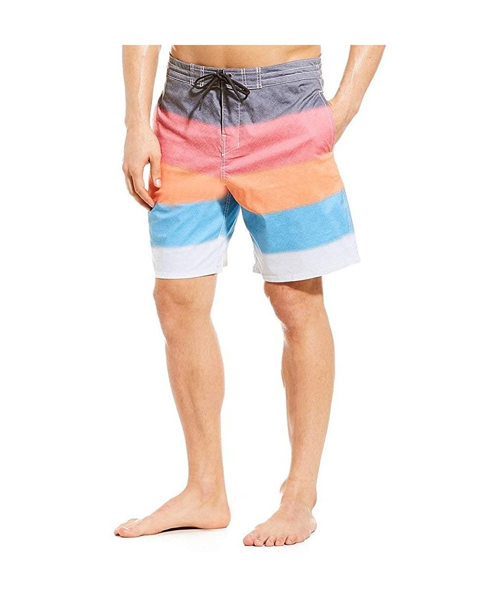 Men's Big & Tall Surf Shop Swim Trunks - Red/Orange Multi - CR19C3A54TU $30.25-Trunks