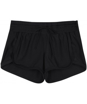 Women's Swim Shorts Drawstring Boyleg Bikini Bottom Sport Surf Board Shorts - Black - C118DW8UO3S $22.49-Board Shorts