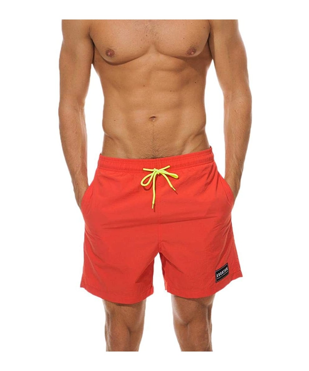 Men Shorts Trunks Swimwear Running Surfing Sports Plus Size Beach Spa - Orange - C918HE80CNE $21.43-Board Shorts