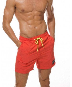 Men Shorts Trunks Swimwear Running Surfing Sports Plus Size Beach Spa - Orange - C918HE80CNE $21.43-Board Shorts