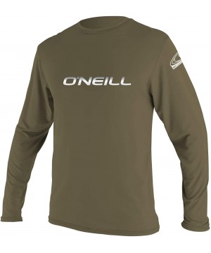 Men's Basic Skins Longsleeve Rash Tee M Khaki (4339IB) - CC18MGHH7XE $39.73-Rash Guards