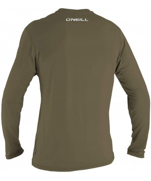 Men's Basic Skins Longsleeve Rash Tee M Khaki (4339IB) - CC18MGHH7XE $39.73-Rash Guards