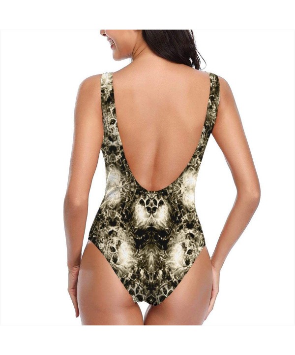 Women's Charming Hawaii Flower Print One-Piece Swimsuit - Flaming Clouds Skulls - CN18Y8XNN23 $39.78-One-Pieces