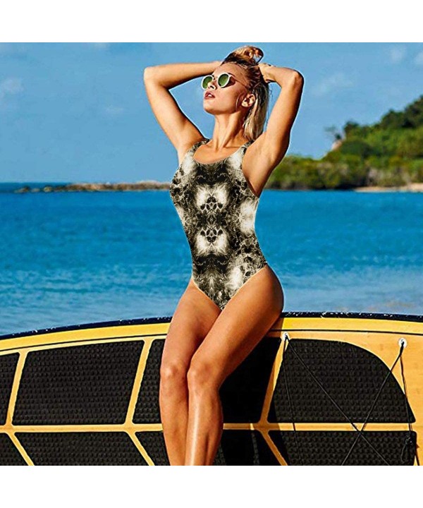 Women's Charming Hawaii Flower Print One-Piece Swimsuit - Flaming Clouds Skulls - CN18Y8XNN23 $39.78-One-Pieces