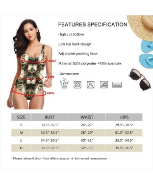 Women's Charming Hawaii Flower Print One-Piece Swimsuit - Flaming Clouds Skulls - CN18Y8XNN23 $39.78-One-Pieces