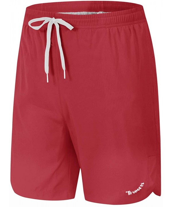 Men's Quick Dry Beach Shorts Swim Trunks with Mesh Lining - Wine Red - CQ18T2UZNWA $15.34-Trunks