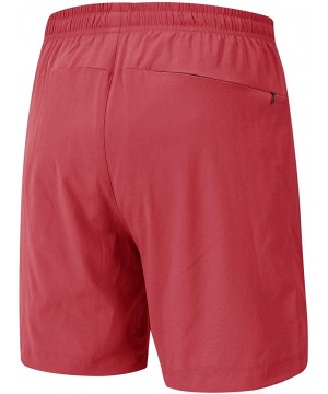 Men's Quick Dry Beach Shorts Swim Trunks with Mesh Lining - Wine Red - CQ18T2UZNWA $15.34-Trunks