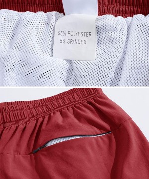 Men's Quick Dry Beach Shorts Swim Trunks with Mesh Lining - Wine Red - CQ18T2UZNWA $15.34-Trunks