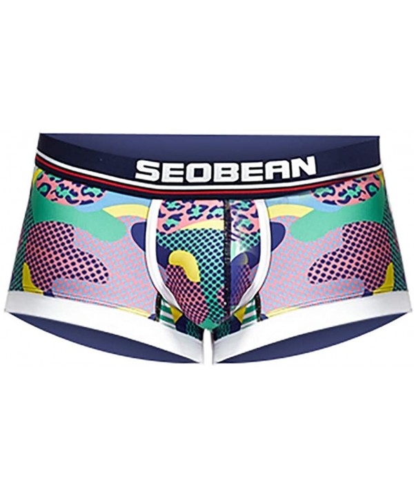 Men Sexy Printing Hot Boxer Short Pants Briefs Swimwear Letter Belt Trunks Boxer Briefs G-Strings Thongs - Blue - C618AIKQGAI...