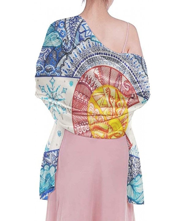 Women Luxury Chiffon Swimwear Cover Up- Oversize Beach Sarong Shawl Wrap - Bohemia Colorado Flag - CV19C6MANAZ $21.92-Cover-Ups