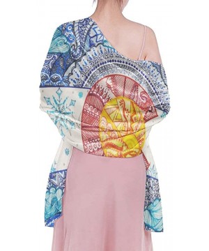 Women Luxury Chiffon Swimwear Cover Up- Oversize Beach Sarong Shawl Wrap - Bohemia Colorado Flag - CV19C6MANAZ $21.92-Cover-Ups