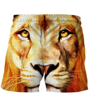 Men's Fashion 3D Print Beach Board Shorts Quick Dry Swim Surf Trunks - Lion - CE18C58ROKY $19.39-Board Shorts