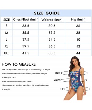 Women's One Piece Swimsuits Monokini Tummy Control Bathing Suits Plus Size Swimwear for Women - Aquamarine Blue - C71980HHHC9...