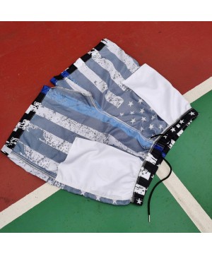 American Thin Blue Line Flag Day Men's Quick Dry Beach Board Shorts Summer Swim Trunks for Father's Day - Thin Blue Line Us F...