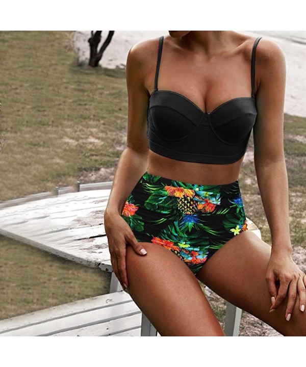 Women's Bikini 2Pc Ruffled Swimsuits Tankini Set - Z-8 Green - CH19707KHQA $22.85-Sets