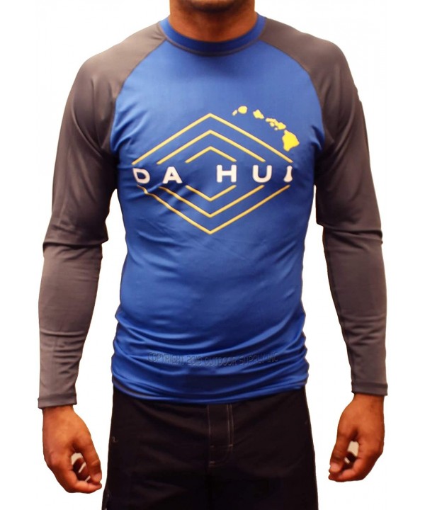 Mens Long Sleeve Rash Guard Water Surf Shirt UPF 50+ - Diamond Head - CD18SAWQQW8 $29.89-Rash Guards