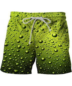 Mens Summer Casual Thin Hawaiian Printed Bathing Suit-Quick Dry Board Shorts Swim Trunks Beach Shorts Beachwear - E-green - C...