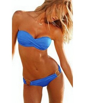 Sexy Lady Padded Athletic Two-Piece Swimsuit for Friends or Lover - Blue L Size - CD11JXKCL89 $14.31-Sets