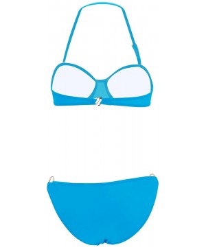 Sexy Lady Padded Athletic Two-Piece Swimsuit for Friends or Lover - Blue L Size - CD11JXKCL89 $14.31-Sets