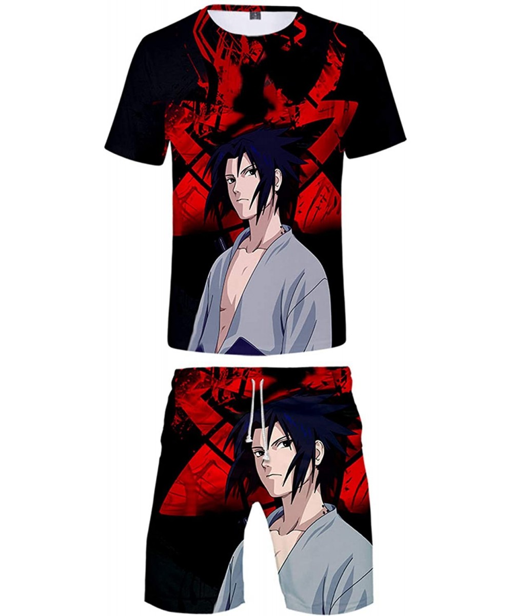 Naruto T-Shirt & Shorts Set Mens Naruto Summer Short Sets Boardshorts Naruto Boardshorts - S - CL199G0MSS8 $22.47-Board Shorts