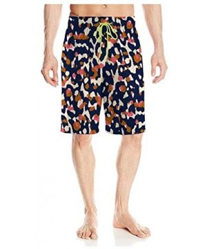 3D Print Flowers Floral Men Swim Trunks Quick Dry Beach Shorts with Mesh Lining Fashion Swimwear Shorts - Leopard Print - CX1...