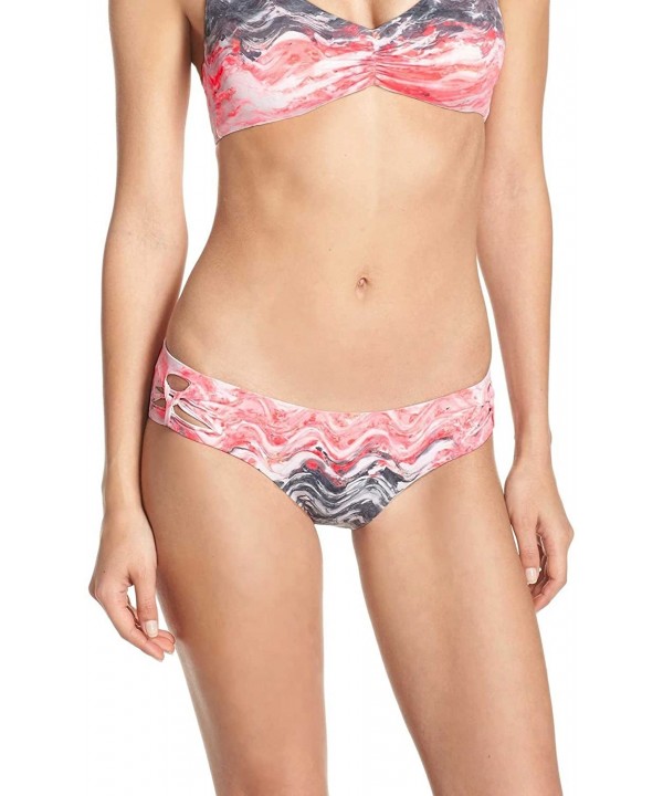 Women's Tab Side Hipster Bikini Bottom Persimmon XS - CE12HV6M6RR $31.38-Bottoms