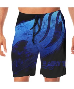 Men Quick Dry Fairy Tail Anime Purple Swim Trunks Drawstring Elastic Waist Beach Shorts - CL190G8N5GR $26.29-Board Shorts