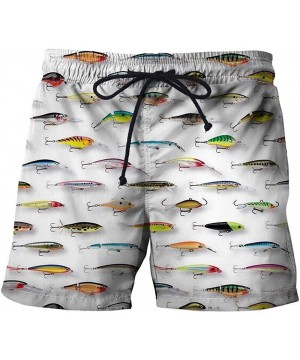 Men's Beach Shorts Fish Shark 3D Printed Men's and Women's Beach Shorts - Yellow - C518W2CX656 $25.62-Board Shorts