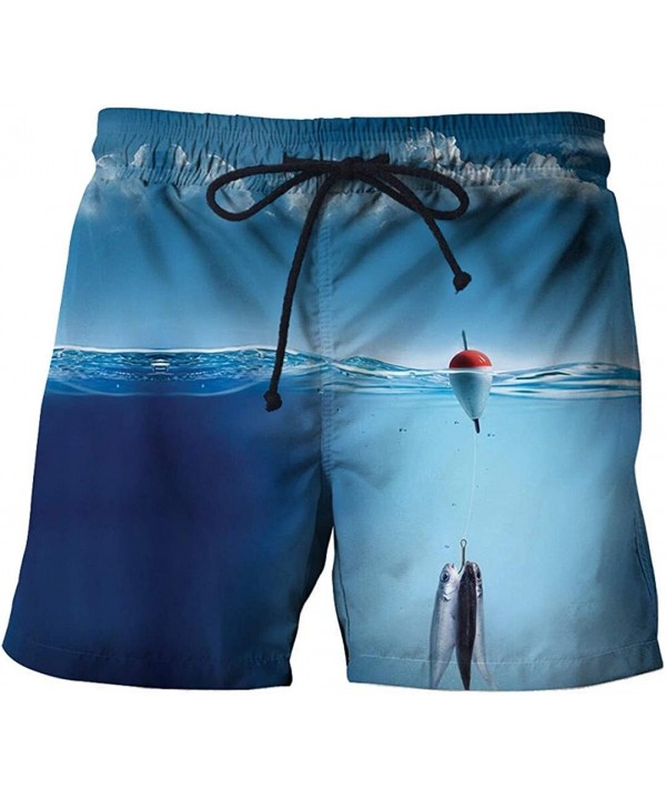 Men's Beach Shorts Fish Shark 3D Printed Men's and Women's Beach Shorts - Yellow - C518W2CX656 $25.62-Board Shorts